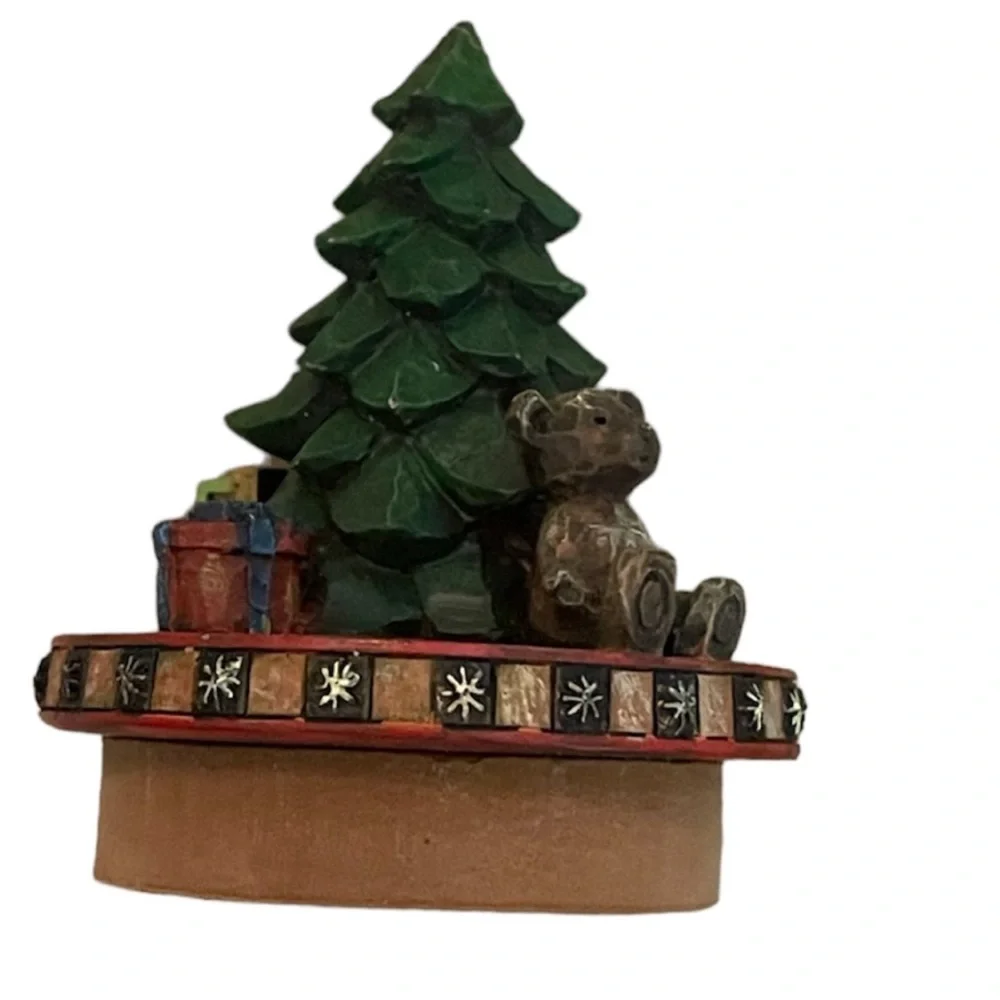 CHRISTMAS LANG Candle Topper Stopper Christmas Tree Teddy Bear Blocks
